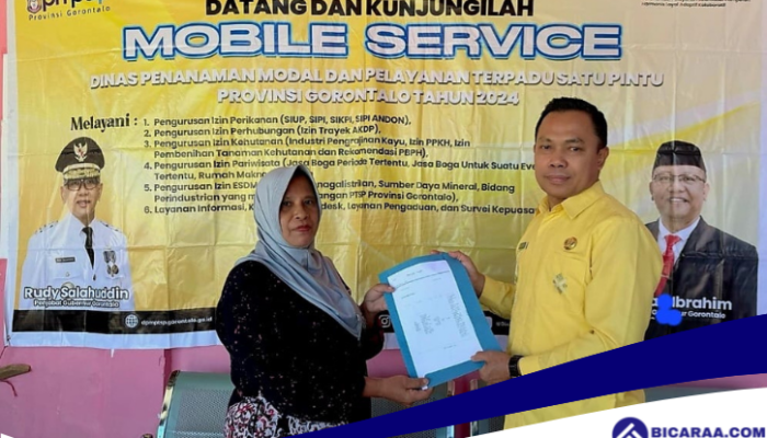 DPMPTSP Provinsi Gorontalo Berikan Kemudahan Perizinan Pelaku Usaha Dengan Menggelar Mobile Service di Kecamatan Kabila Bone