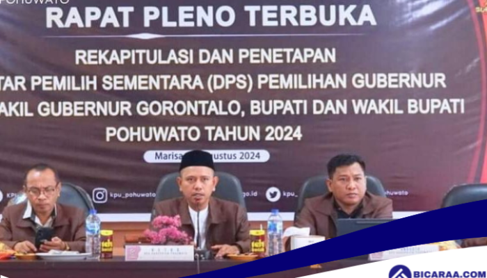 Buat Rapat Pleno, KPU Pohuwato Tetapkan 113.299 DPS Pemilih di Pilkada Gorontalo 2024