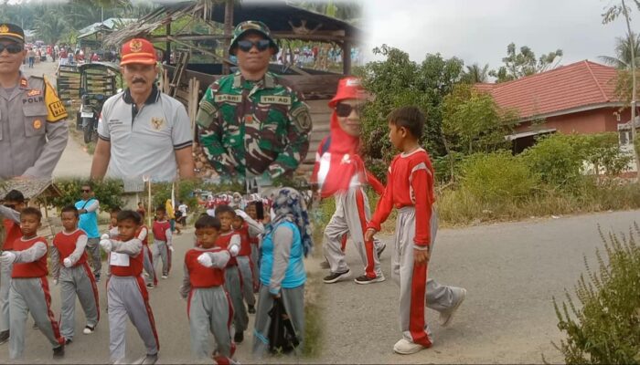 Camat-Kapolsek Mananggu Lepas 65 Peserta Gerak Jalan