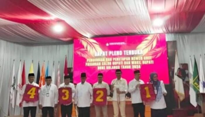 KPU Bonebol Resmi Tetapkan Nomor Urut Empat Pasangan Calon Pilkada 2024