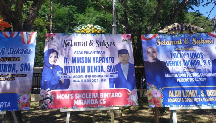 Dilantik Jadi Anggota DPRD Gorontalo Mikson Yapanto Dikirim Karangan Bunga, Selamat dan Sukses