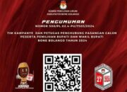 KPU BoneBol Umumkan Team-Petugas Penghubung Empat Paslon Pilkada 2024