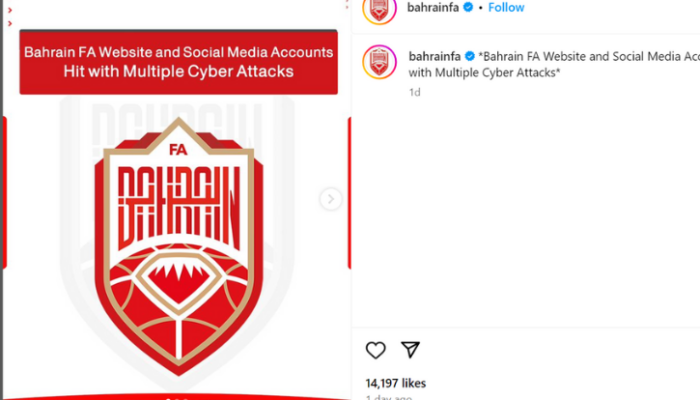 Imbas Kontroversi Wasit, Website Resmi Sepak Bola Bahrain Lumpuh Akibat Serangan Hacker