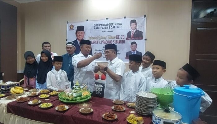 DPD Gerindra Boalemo Gelar Doa Syukuran untuk HUT Prabowo ke-73