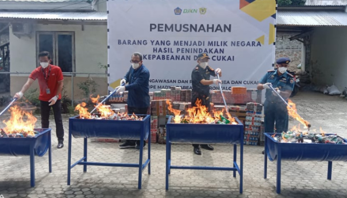 Cegah Kerugian Negara, 192 Ribu Rokok Ilegal Dimusnahkan Bea Cukai Gorontalo