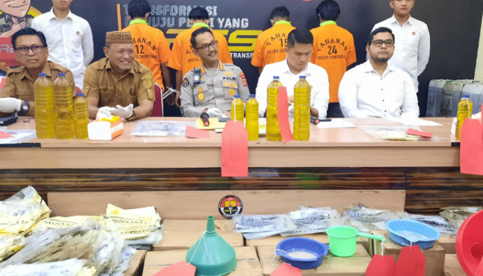 4 Pelaku Repacking Minyak Goreng Ditangkap Polda Gorontalo, 9 Ton Disita