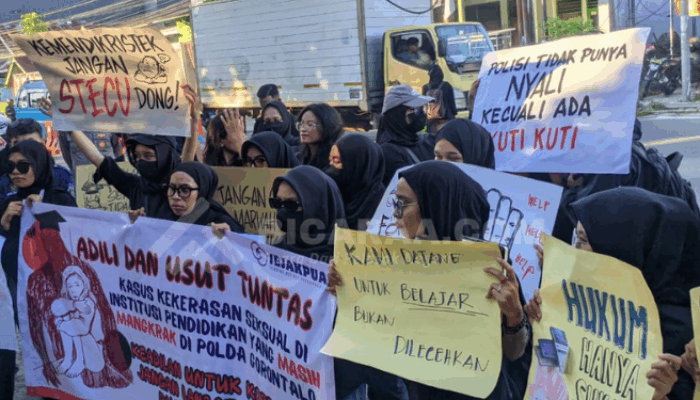 11 Mahasiswi Diduga Dilecehkan Akademisi, Jejak Puan Geruduk Polda Gorontalo