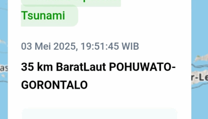 Gempa Magnitudo 6,0 Guncang Barat Laut Pohuwato, Tidak Berpotensi Tsunami