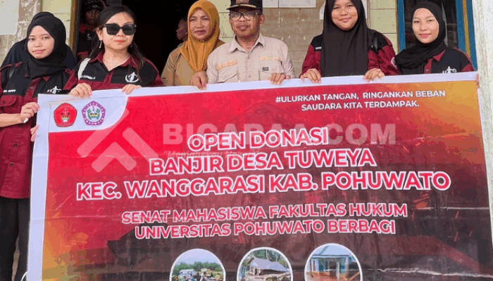 Senat Fakultas Hukum UNIPO Salurkan Bantuan untuk Korban Banjir Tuweya