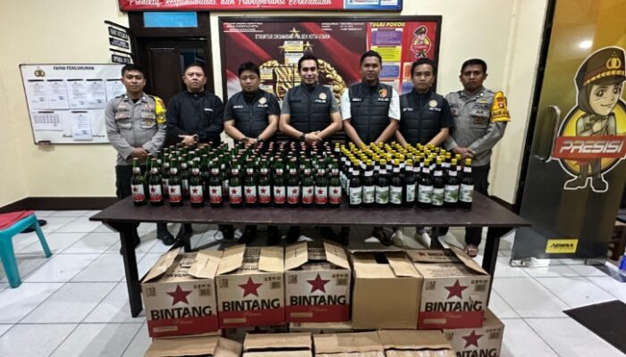 Polsek Kota Utara Gorontalo Amankan 161 Botol Miras