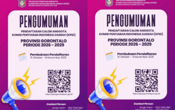 Pendaftaran Calon Anggota KPID Gorontalo Periode 2026–2029 Resmi Dibuka