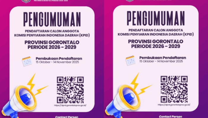 Pendaftaran Calon Anggota KPID Gorontalo Periode 2026–2029 Resmi Dibuka
