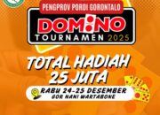 Domino Meriahkan Seperempat Abad Gorontalo, PORDI Siapkan Turnamen Khusus Bertema “25”